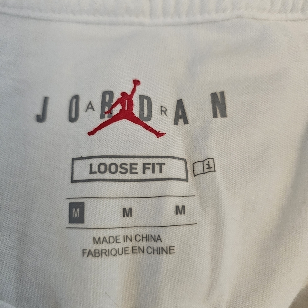 Air Jordan White Boxy T-Shirt with Red Logo - Picture 4 of 4